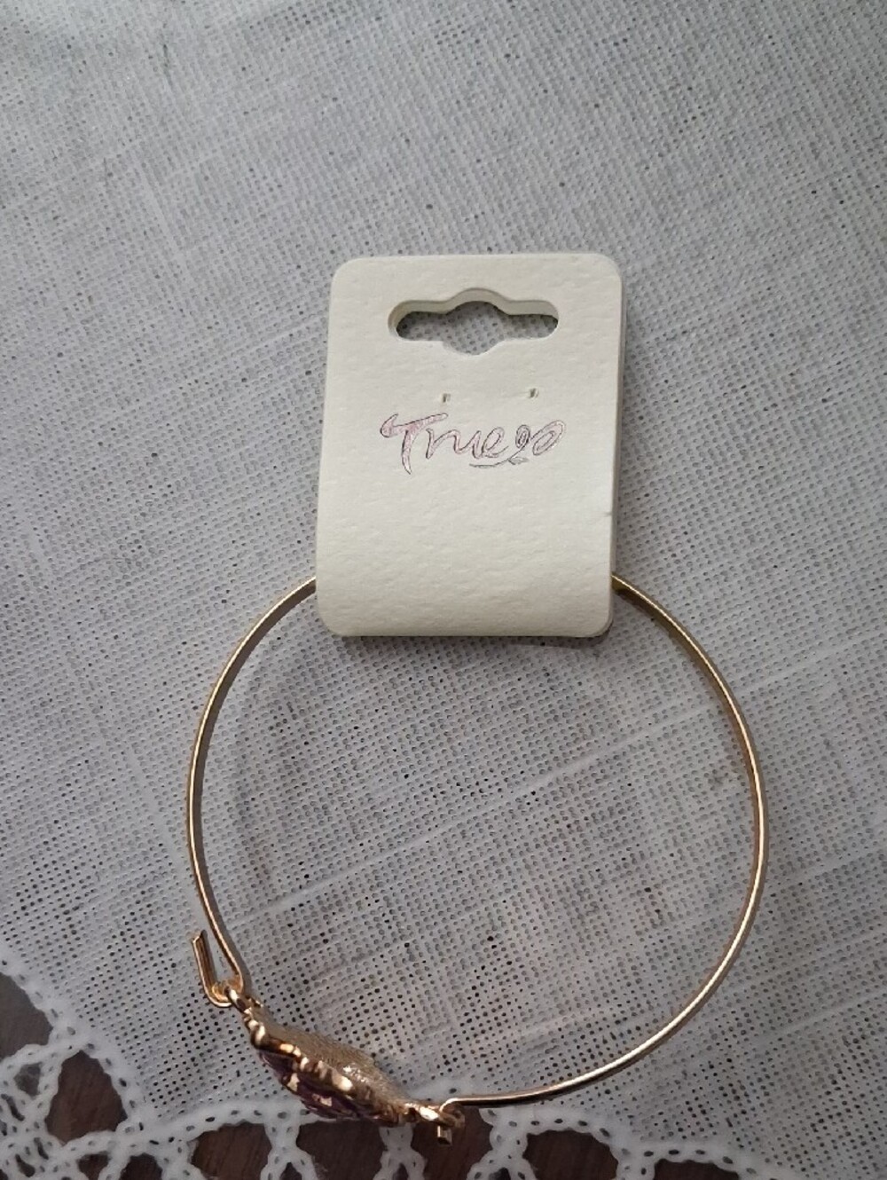 Gold-Tone Purple Grape Bangle Bracelet - Women Jewelry - Picture 4 of 4